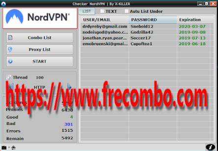 nordvpn account list.